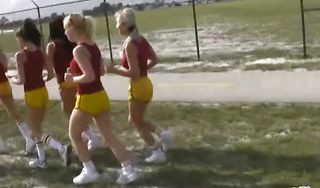 Overwhelming blonde Mya got her pie licked from the back and then got a slim jim up her butt