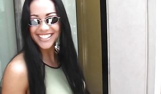 Playful latin cutie Cherokee makes one muscular lad really fucking lucky