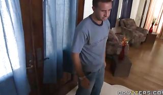 Classy brunette darling Lexxxi Lockhart with round natural tits got fucked while she was holding her legs lifted high