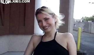 Marvelous blonde Lana sucking a chili dog before fucking it thoroughly